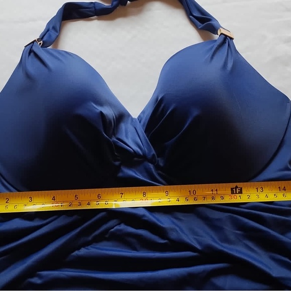 Victoria’s Secret Blue The Unforgettable One Piece Halter Swimsuit Women’s 40 C - Picture 6 of 7